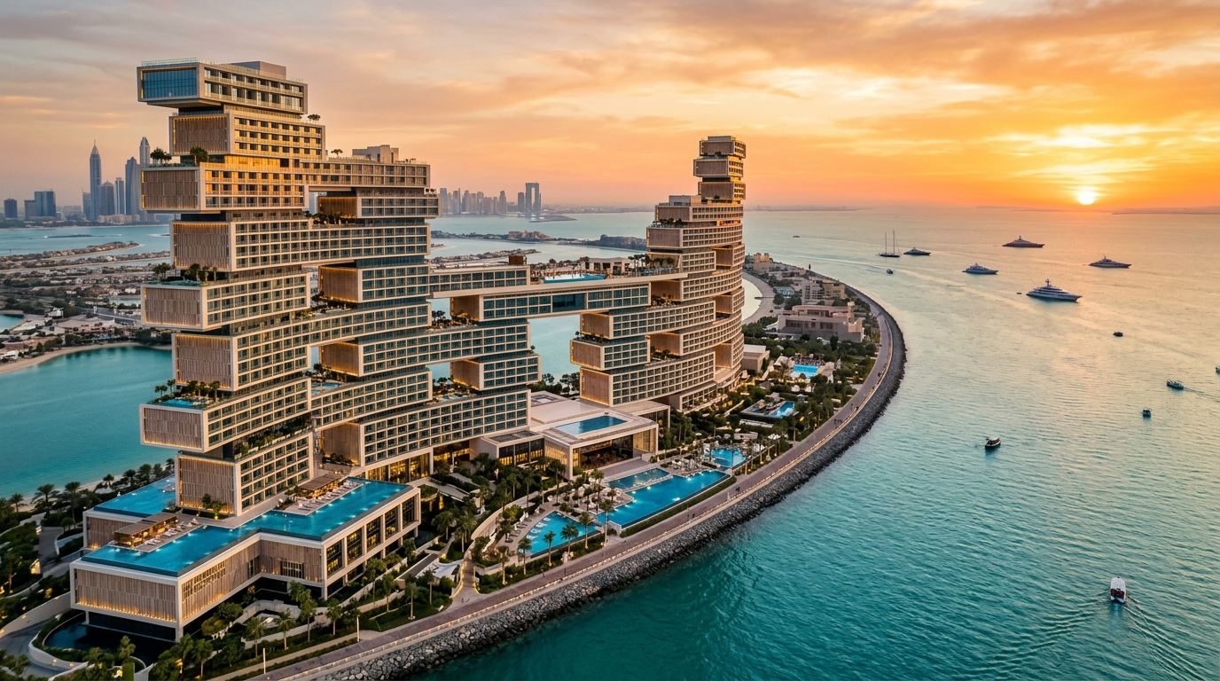 Atlantis The Royal and turquoise waters of Palm Jumeirah